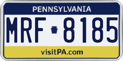 PA license plate MRF8185