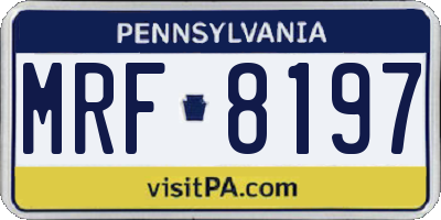 PA license plate MRF8197