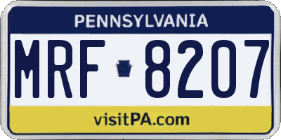 PA license plate MRF8207