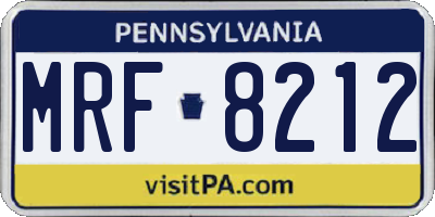 PA license plate MRF8212