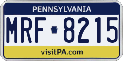 PA license plate MRF8215
