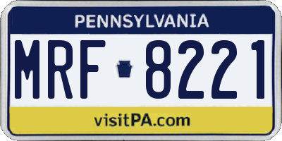 PA license plate MRF8221
