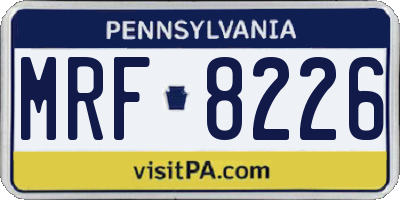 PA license plate MRF8226