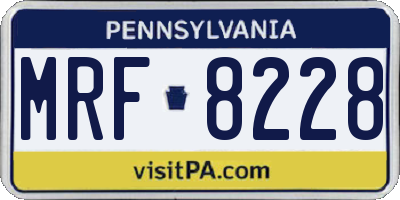 PA license plate MRF8228