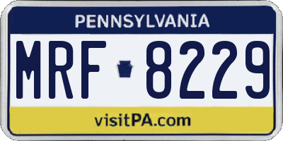 PA license plate MRF8229