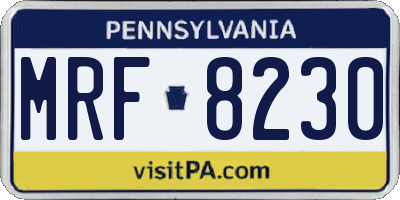 PA license plate MRF8230