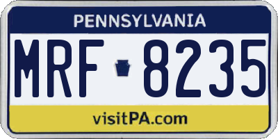 PA license plate MRF8235