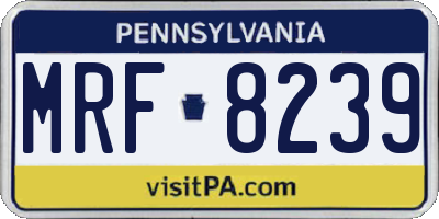 PA license plate MRF8239
