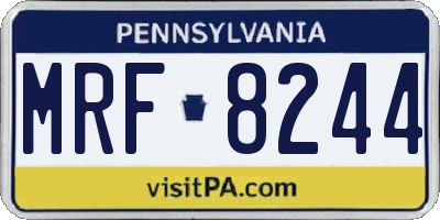 PA license plate MRF8244