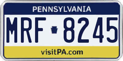 PA license plate MRF8245
