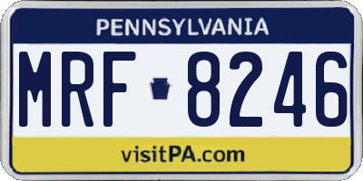 PA license plate MRF8246