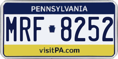 PA license plate MRF8252