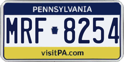 PA license plate MRF8254