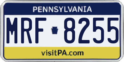 PA license plate MRF8255