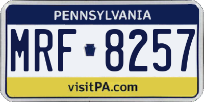 PA license plate MRF8257