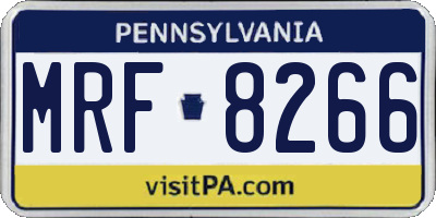 PA license plate MRF8266