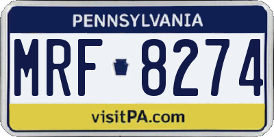 PA license plate MRF8274