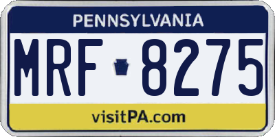 PA license plate MRF8275