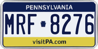 PA license plate MRF8276