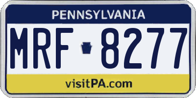 PA license plate MRF8277