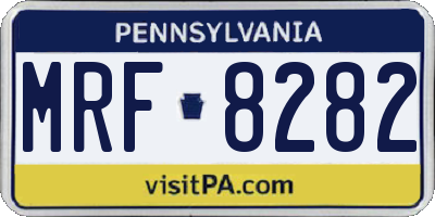 PA license plate MRF8282