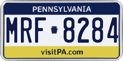 PA license plate MRF8284