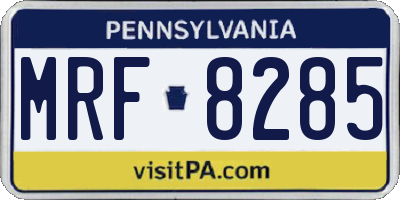 PA license plate MRF8285