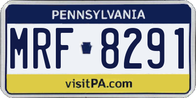 PA license plate MRF8291