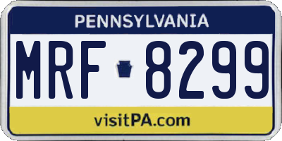 PA license plate MRF8299