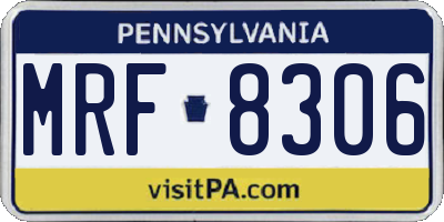 PA license plate MRF8306