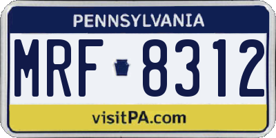 PA license plate MRF8312