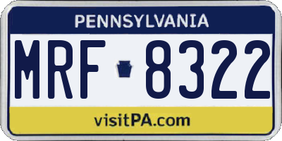 PA license plate MRF8322