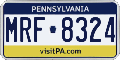 PA license plate MRF8324
