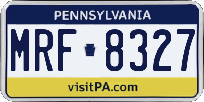 PA license plate MRF8327