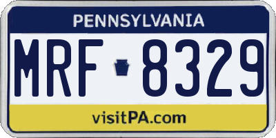 PA license plate MRF8329