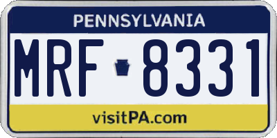 PA license plate MRF8331