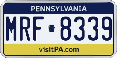PA license plate MRF8339