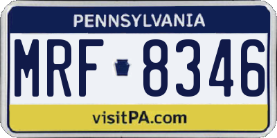 PA license plate MRF8346