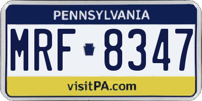 PA license plate MRF8347