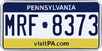 PA license plate MRF8373