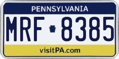 PA license plate MRF8385