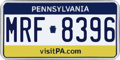 PA license plate MRF8396