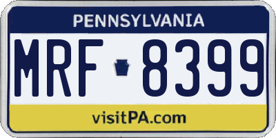 PA license plate MRF8399