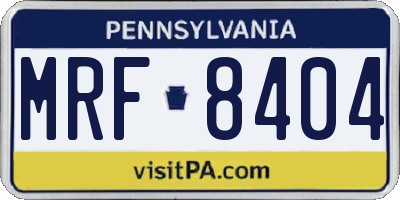PA license plate MRF8404