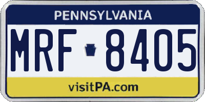 PA license plate MRF8405