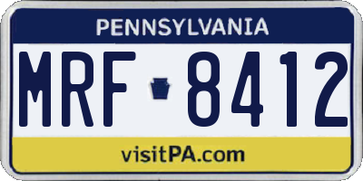 PA license plate MRF8412