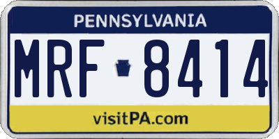 PA license plate MRF8414