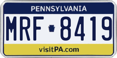 PA license plate MRF8419
