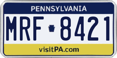 PA license plate MRF8421