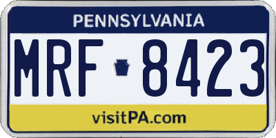 PA license plate MRF8423